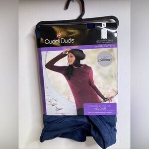 Cuddl Duds Double Plush Velour Long Sleeve Crew Neck Top Sz S Blue